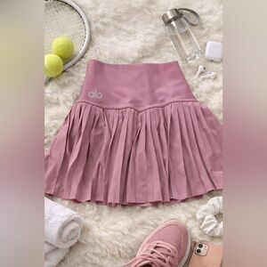 ALO Yoga Mauve A-Line Pleated Skirt